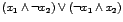 $( x_1 \wedge \neg x_2 ) \vee ( \neg x_1 \wedge x_2)$