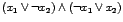 $( x_1 \vee \neg x_2 ) \wedge ( \neg x_1 \vee x_2)$
